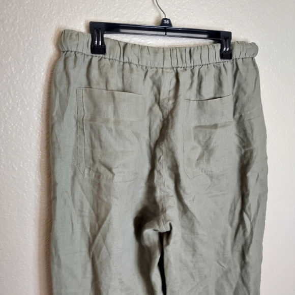 Everlane The Linen Pull On Barrel Draw Waist Pants Sz L - Picture 7 of 9